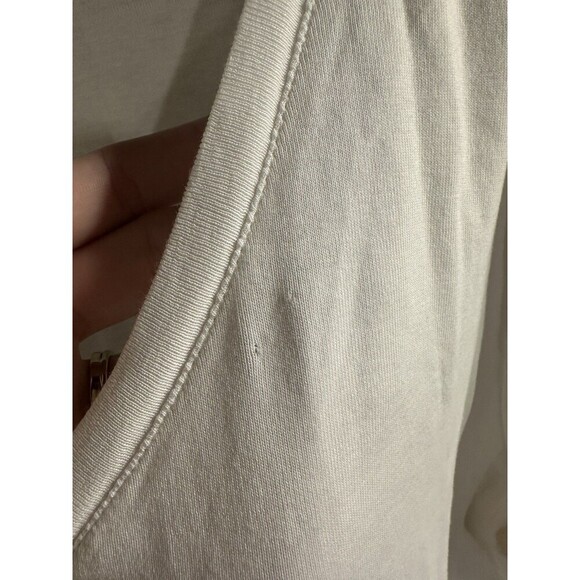 J Jill Women White Luxe Pima Relaxed Tee Medium Cotton Dolman Cap Sleeve - Picture 5 of 7